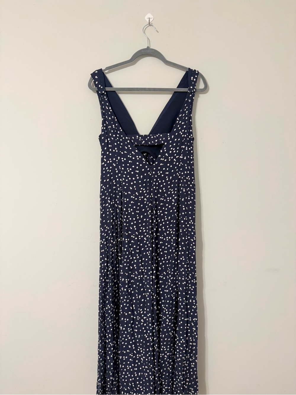 Anthropologie HD in Paris Tallulah Polka Dot Navy Wide Leg Jumpsuit - Picture 4 of 9
